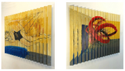 ROBERT KABAS, Nice shape "3D - Bild, gesehen von rechts und von links", 2009, 100 x 150 x 6 cm, Stahlblech gekantet, mit Acrylfarbe bemalt