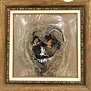 Adolf Frohner, ohne Titel (401), 1963, 53 x 52 cm, Matratze, Klarsichtfolie übermalt in Rahmen