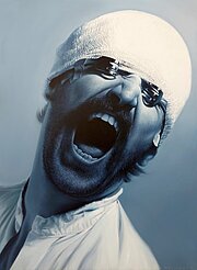 Helnwein Gottfried, Selbstporträt Gottfried Helnwein, 2010, 190 x 141,5 cm, mixed media - Öl und Acryl auf Leinwand - VERKÄUFLICH!