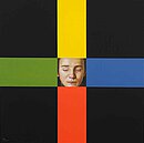 Josef Bramer, Im Schnittpunkt bzw. Kaspar - Balance, 2005, 100 x 100 cm, Öl auf Leinwand Josef Bramer, Im Schnittpunkt bzw. Kaspar - Balance, 2005, 100 x 100 cm, Öl auf Leinwand