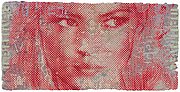 Red Power of Change, Sculptural Dot Painting auf recyceltem Material, 100 x 200 cm