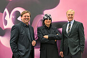 Foto (von links nach rechts): Kunsthändler Siegfried Kaiblinger,  Künstler Gottfried Helnwein,  Albertina Generaldirektor Klaus Schröder.